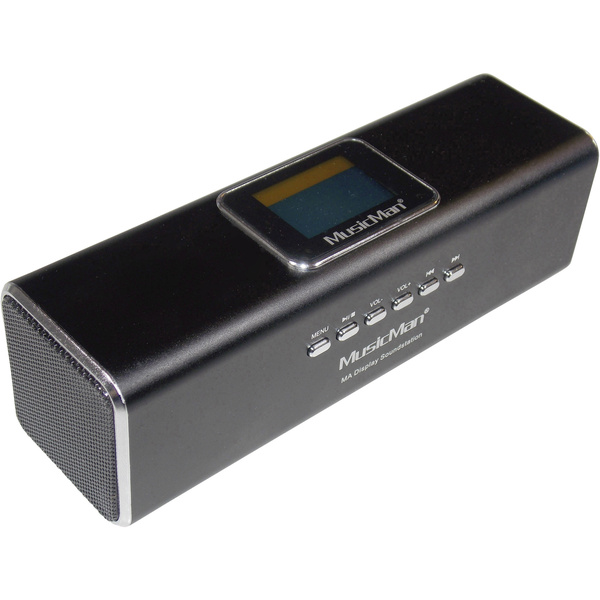 Technaxx MusicMan MA Display Soundstation Mini Lautsprecher AUX, FM Radio,  SD, tragbar, USB Schwarz | voelkner