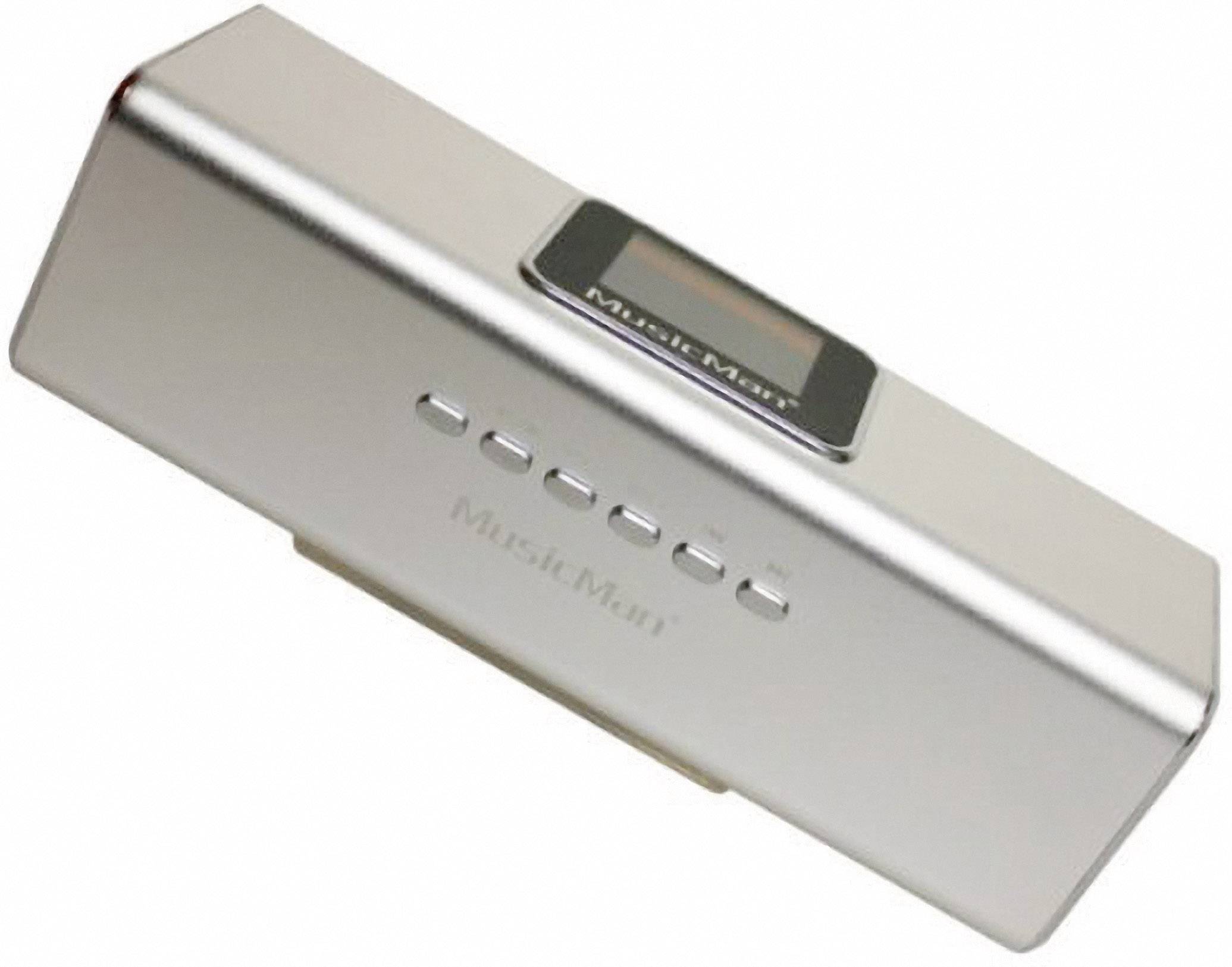 Technaxx MusicMan MA Display Soundstation Mini Lautsprecher AUX, FM Radio, SD, tragbar, USB Silber