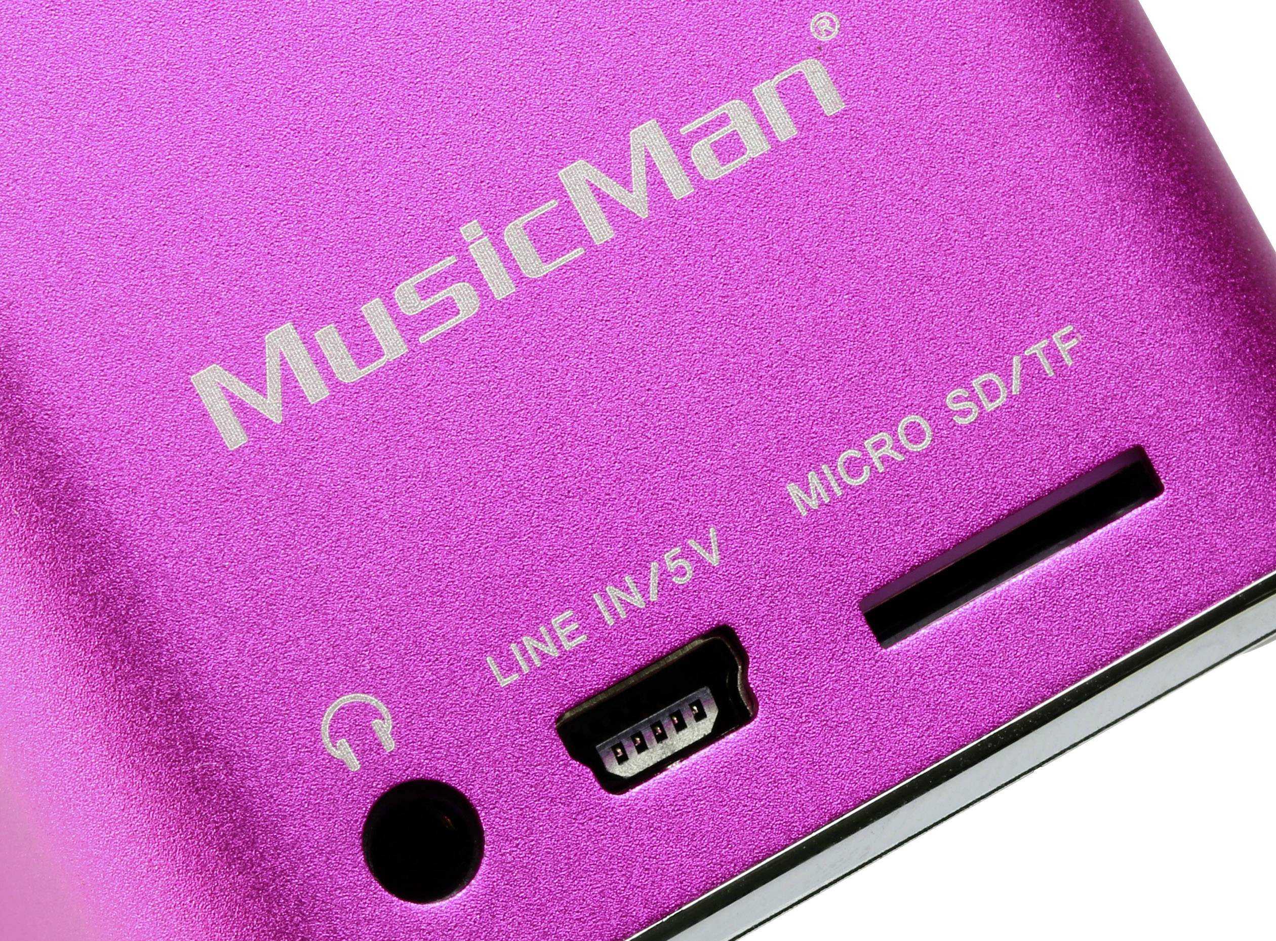 Technaxx Mini Lautsprecher MusicMan Mini AUX, SD, USB Pink