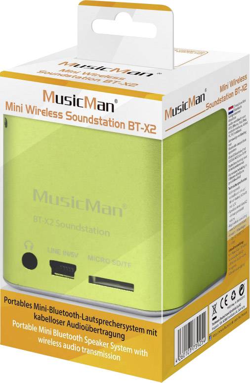 Technaxx MusicMan® Soundstation BT-X2 Bluetooth® Lautsprecher Grün