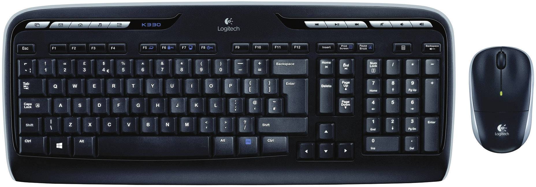 Logitech MK330 Wireless Combo Funk Tastatur, Maus-Set Deutsch, QWERTZ Schwarz