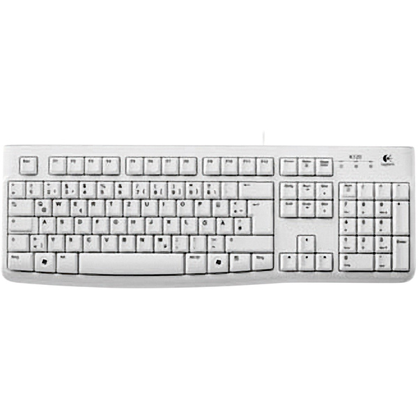 Logitech K120 Keyboard USB Tastatur Deutsch, QWERTZ, Windows® Weiß Spritzwassergeschützt