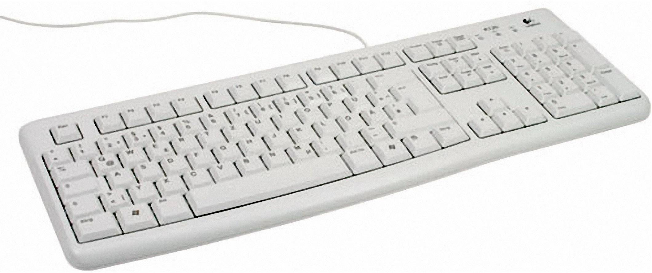 Logitech K120 Keyboard USB Tastatur Deutsch, QWERTZ Weiß Spritzwassergeschützt