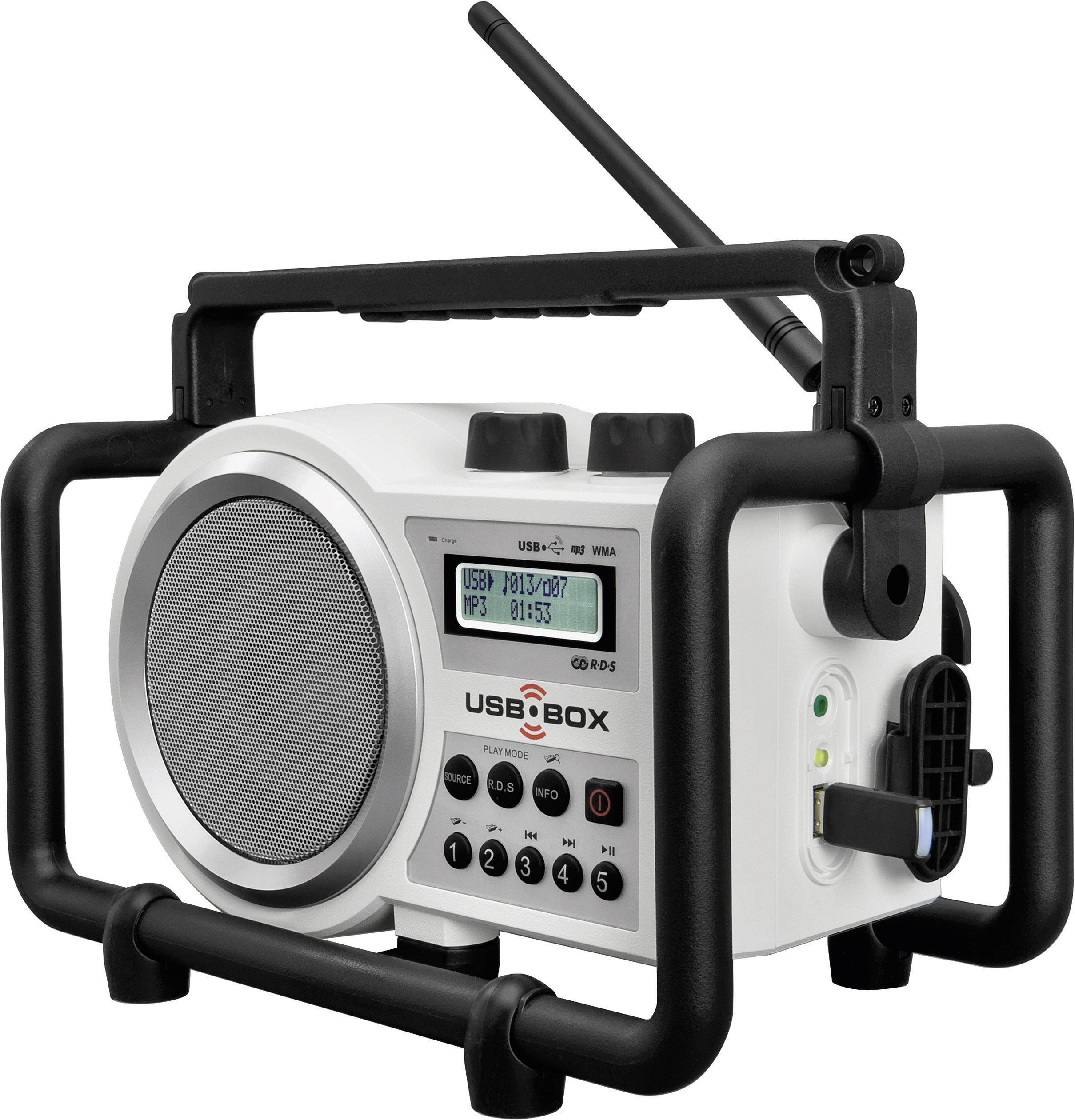 PerfectPro UKW Baustellenradio USB Box 2 AUX, SD, UKW, USB spritzwassergeschützt