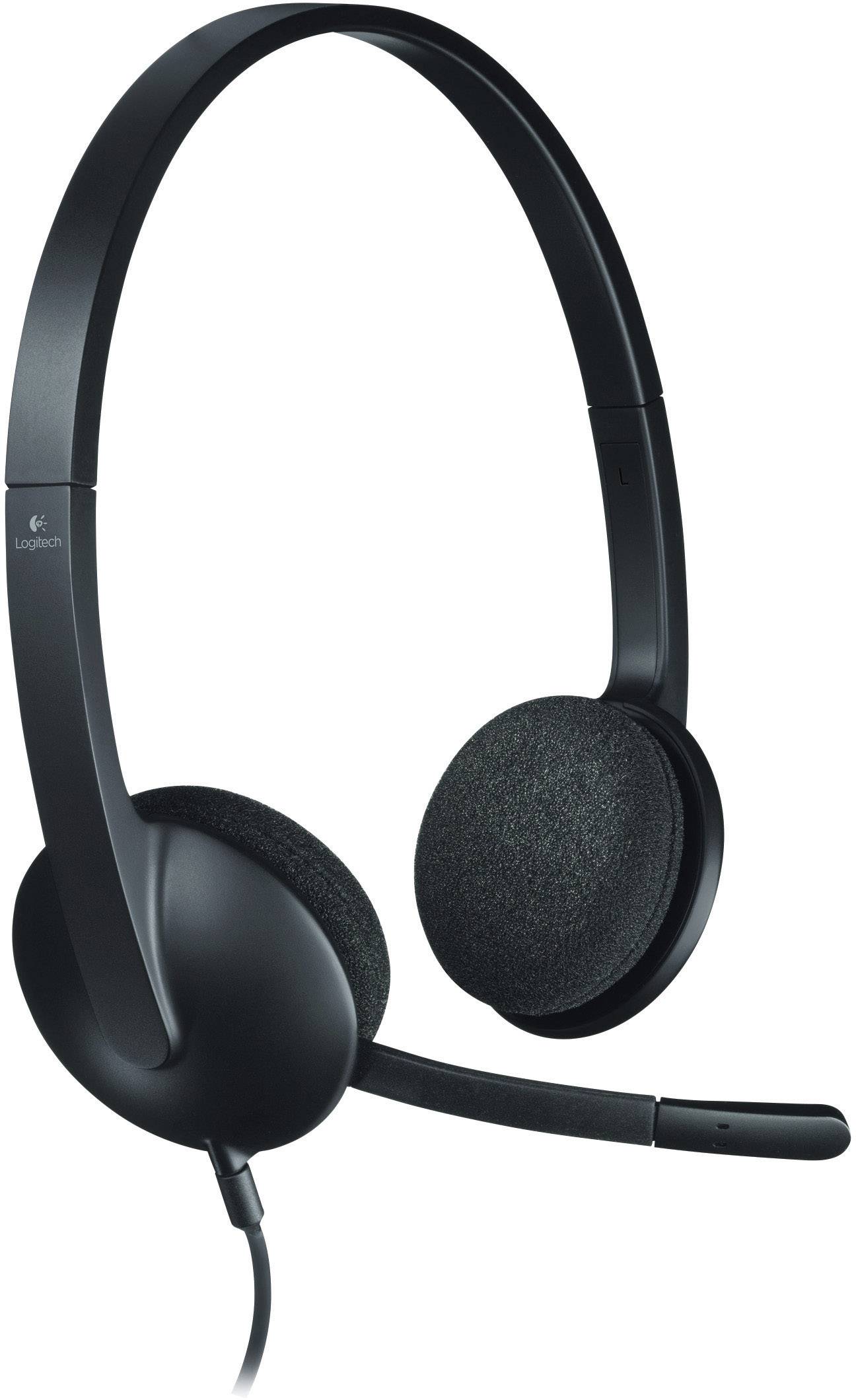 Schwarzes Headset mit Mikrofonarm, verwendet für Audio- und Sprachkommunikation, geeignet für Computer- oder Telefonverbindungen.