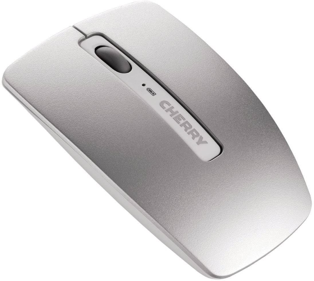 Cherry DW8000 Funk Tastatur, Maus-Set Spritzwassergeschützt Deutsch, QWERTZ Weiß, Silber