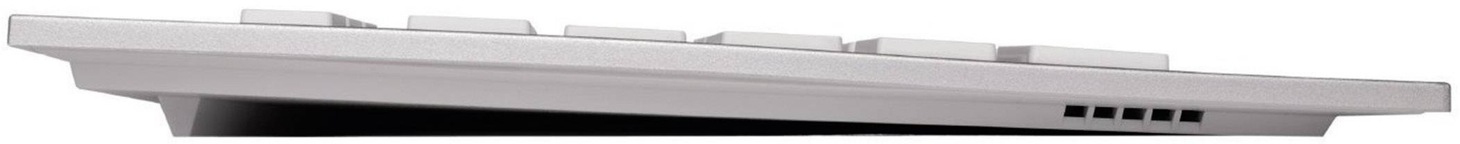 Cherry DW8000 Funk Tastatur, Maus-Set Spritzwassergeschützt Deutsch, QWERTZ Weiß, Silber