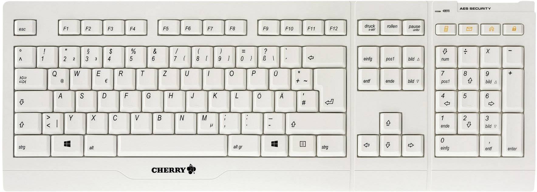 CHERRY B.Unlimited AES Funk Tastatur, Maus-Set Deutsch, QWERTZ Grau