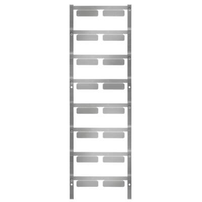 Ein vertikales Metallregal mit mehreren horizontalen Regalböden. Die Struktur ist neutral und funktionell gestaltet.