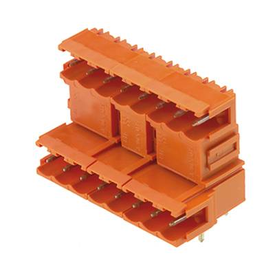 Orange Steckverbinder mit mehreren Anschlüssen.