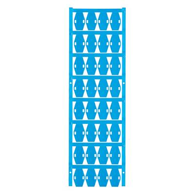 Ein blaues, vertikales Rechteckmuster mit mehreren Reihen von Rautenformen, regelmäßig angeordnet auf einem weißen Hintergrund.