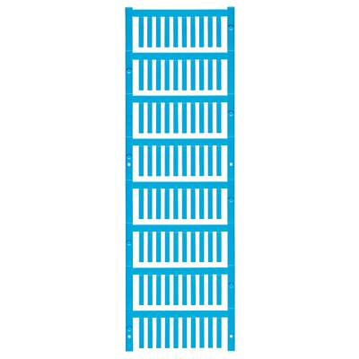 Ein blaues vertikales Kabelmanagement-Gitter mit mehreren horizontalen und vertikalen Schlitzen.