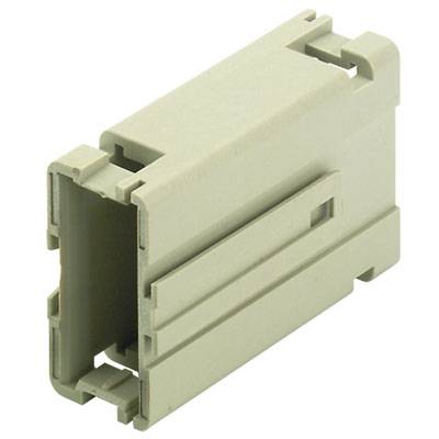 Beige, rechteckiges, isoliertes Kunststoff-Kabelgehäuse mit einem offenen Ende. Einsatz im Bereich der Elektronik für Kabelmanagement.