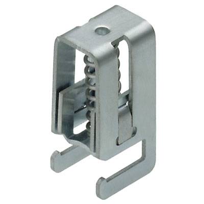 Metallklammer mit Federmechanismus, verwendet zum Halten oder Befestigen von Gegenständen.