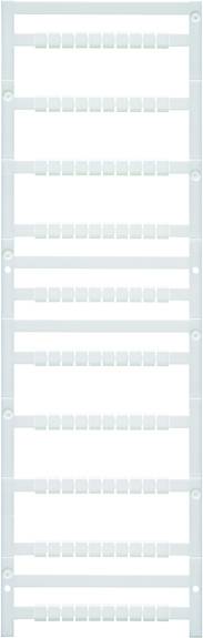 Weiße Kunststoffleiter mit acht horizontalen Sprossen, jede mit quadratischen Vorsprüngen, vor einem weißen Hintergrund.