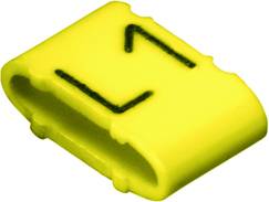 Ein gelber Plastikkabelmarker mit der Aufschrift 'L7', verwendet zur Kennzeichnung von elektrischen Kabeln.
