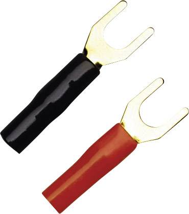 KSI 2.5P10 Gabelkabelschuh 1.50mm² 2.50mm² Loch-Ø=4mm Teilisoliert Schwarz, Rot 10St.