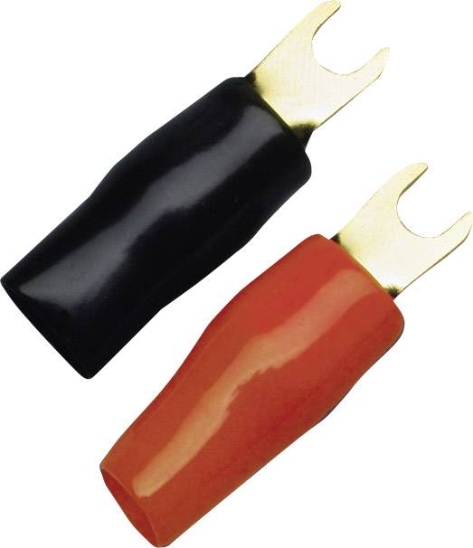 Sinuslive KSI 25 P6 Gabelkabelschuh 25 mm² Loch-Ø=5 mm Teilisoliert Schwarz, Rot 6 St.