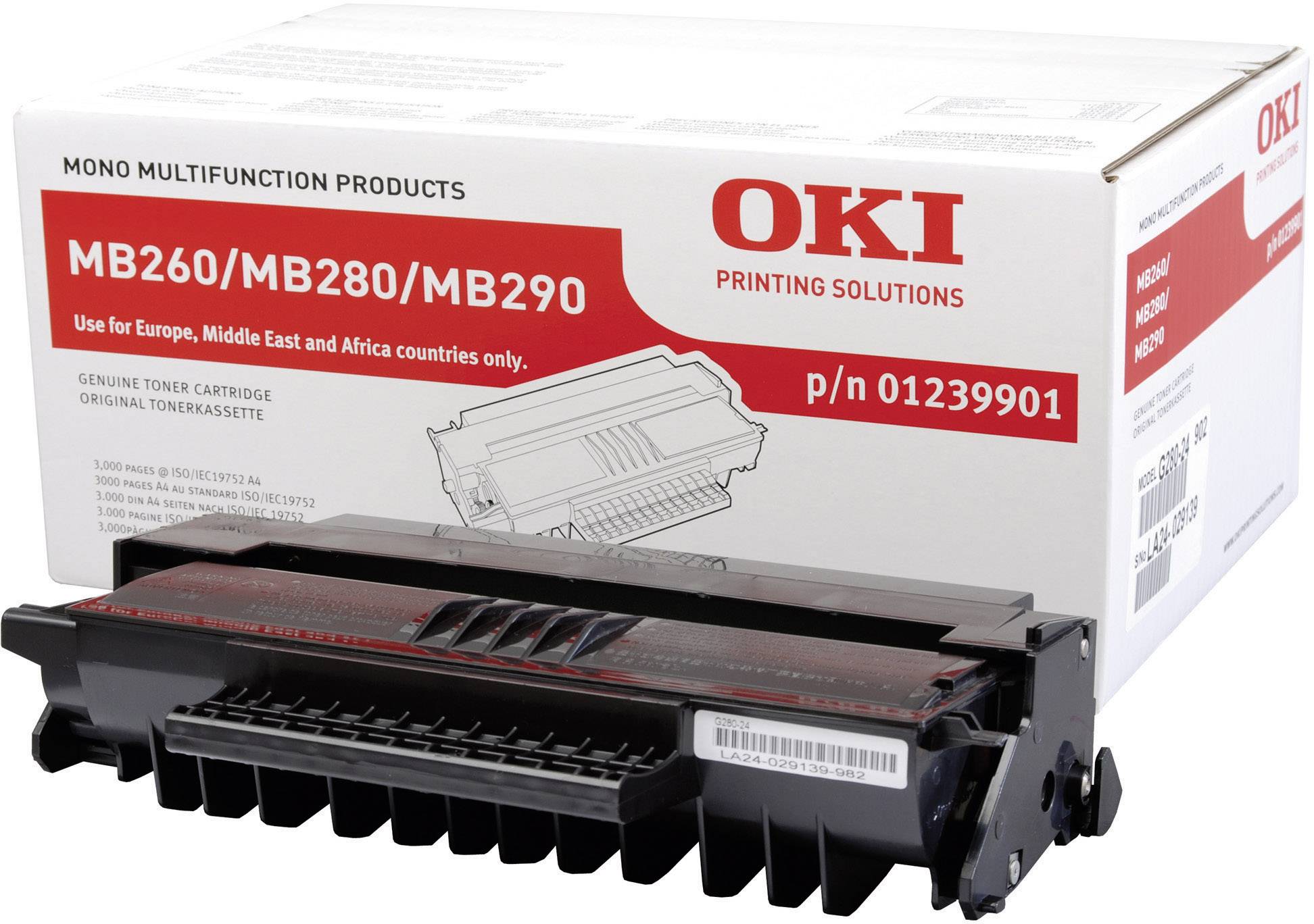 OKI Toner MB260 MB280 MB290 Original Schwarz 3000 Seiten 01239901