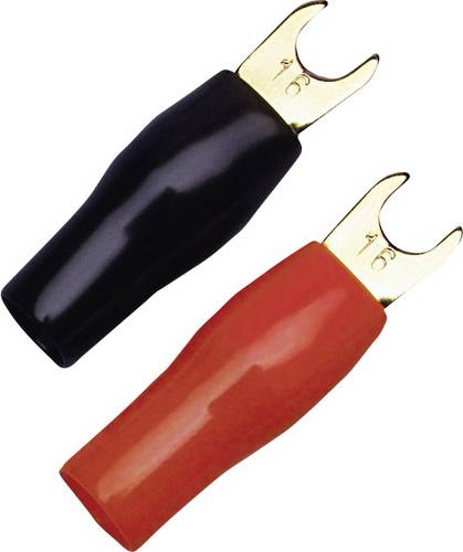 Sinuslive KSI 16 Gabelkabelschuh 16 mm² Loch-Ø=5 mm Teilisoliert Schwarz, Rot 10 St.