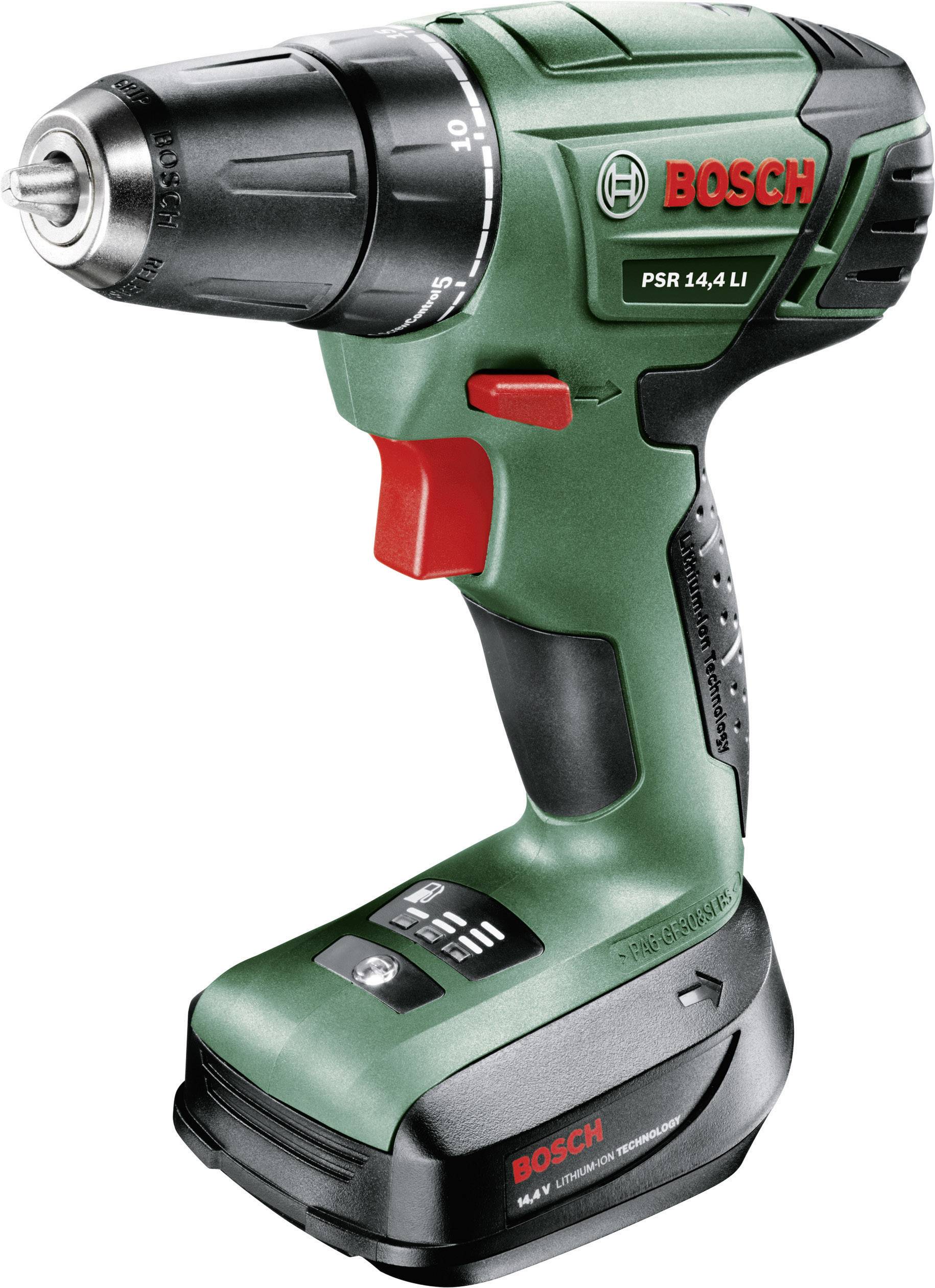 Bosch Home and Garden PSR 14 060395430F Akku-Bohrschrauber 14.4 V 1.5 Ah Li-Ion inkl. Akku, mit Zubehör, inkl. Koffer