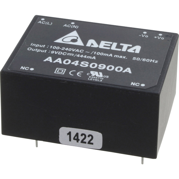 Delta Electronics AA04S0900A AC/DC-Printnetzteil 9V 444mA 4W