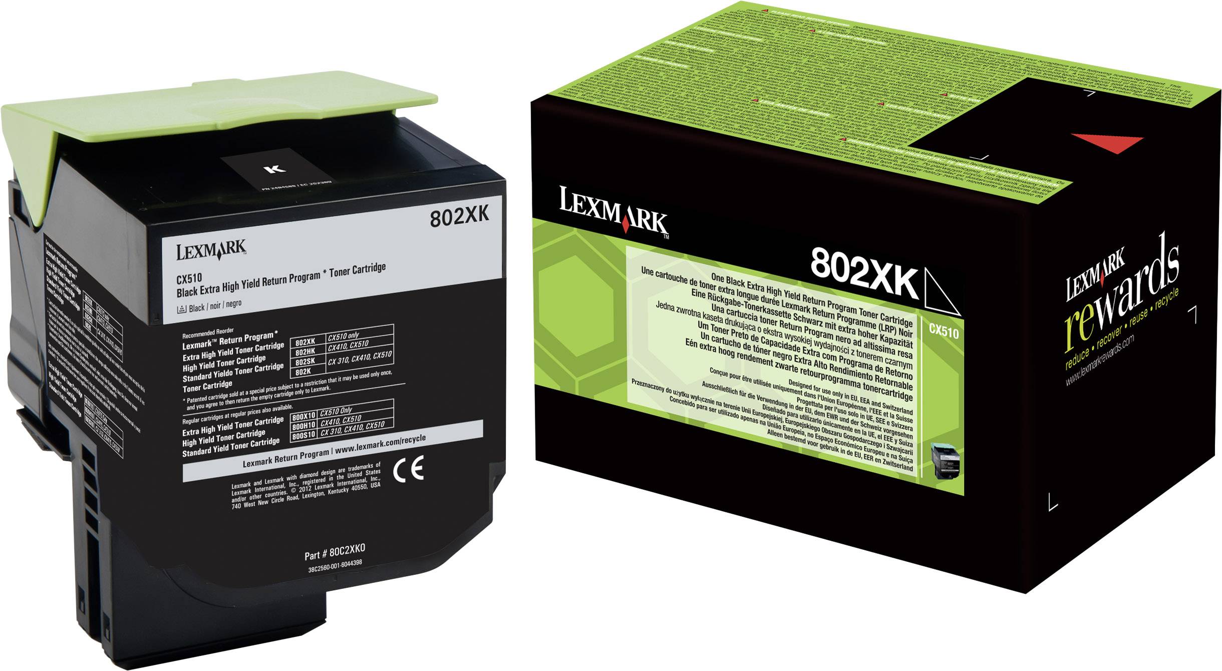 Lexmark Toner 802XK Original Schwarz 8000 Seiten 80C2XK0