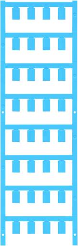 Blaues geometrisches Muster mit rechteckigen Formen. Die Formen sind gleichmäßig auf einem vertikalen Streifen angeordnet.