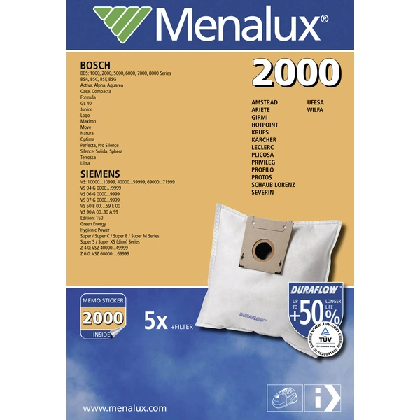 Menalux 2000 Staubsaugerbeutel 1 St. Menalux 2000 Staubsaugerbeutel 1 St.