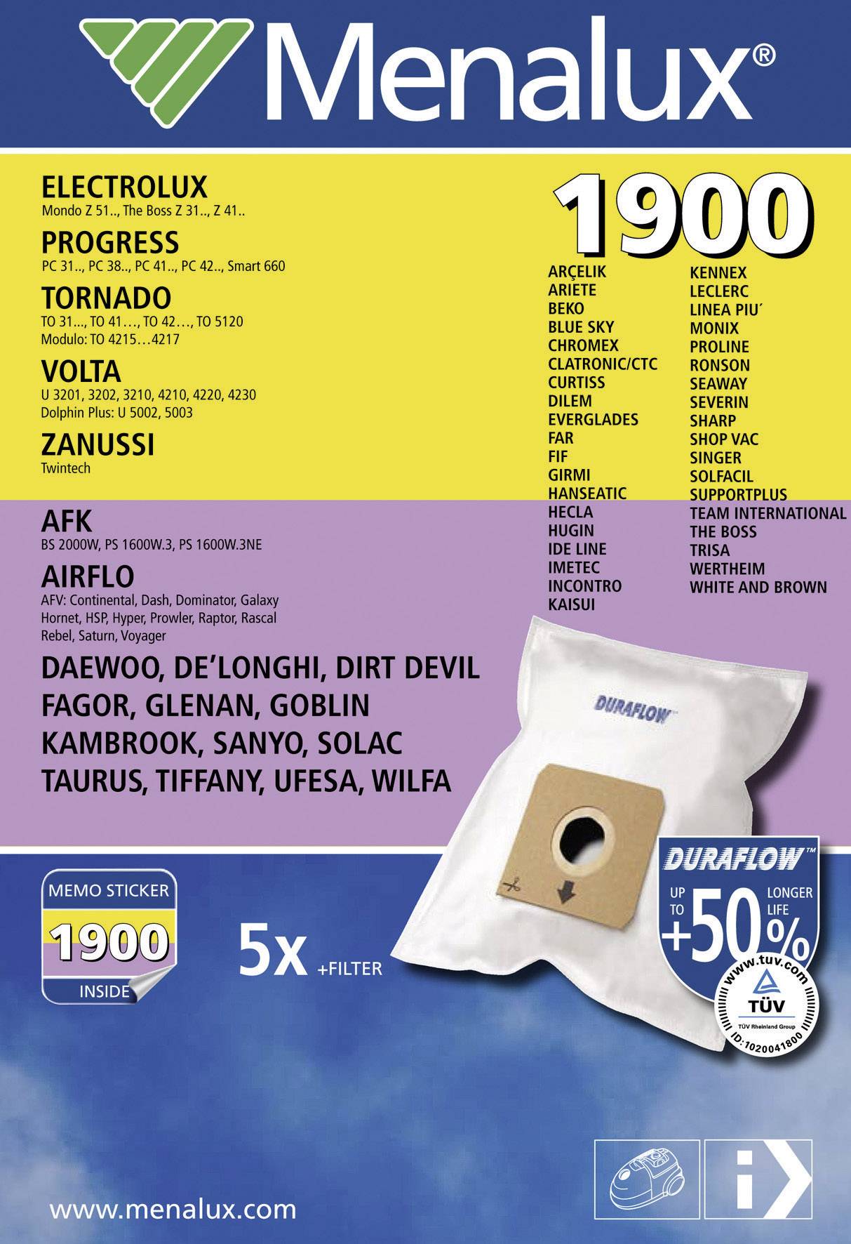 Menalux 1900 Staubsaugerbeutel 1 St.