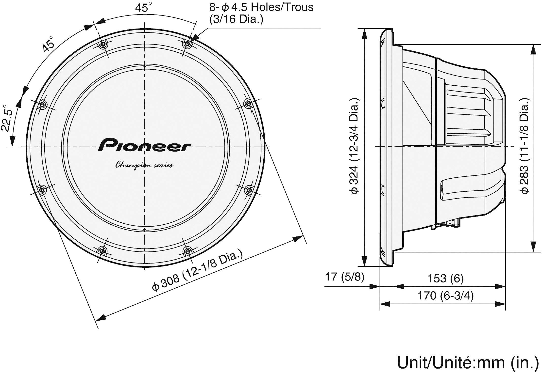 Pioneer TS-W309D4