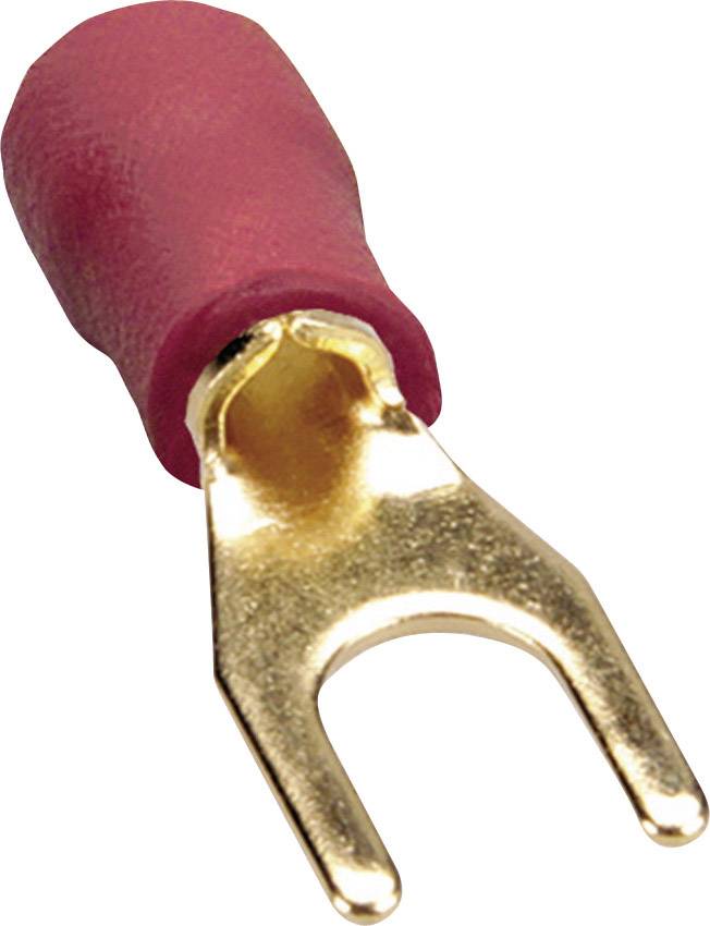 Sinuslive KSI-1,5 Gabelkabelschuh 1.50 mm² Loch-Ø=1.5 mm Teilisoliert Schwarz, Rot 10 St.