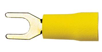 Sinuslive 13199 Gabelkabelschuh 4mm² Loch-Ø=4mm Teilisoliert Gelb 10St.