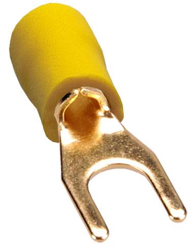 Sinuslive 13199 Gabelkabelschuh 4mm² Loch-Ø=4mm Teilisoliert Gelb 10St.