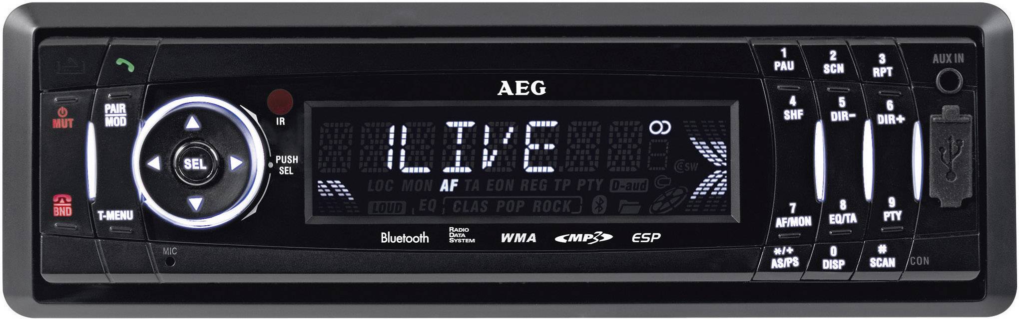 AEG AR4021BT Autoradio inkl. Fernbedienung, Bluetooth®-Freisprecheinrichtung