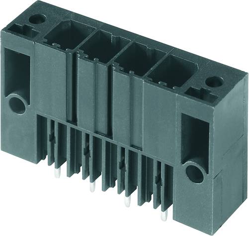 Steckverbinder mit mehreren Kontaktstiften und -buchsen; schwarzes Gehäuse, rechteckige Form, dient zur elektrischen Verbindung.
