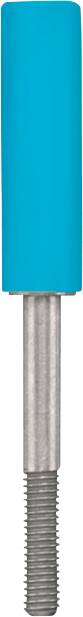 Ein blauer Bohrer mit einem metallischen Schaft und Gewinde, geeignet für präzises Bohren oder Schrauben in verschiedenen Materialien.