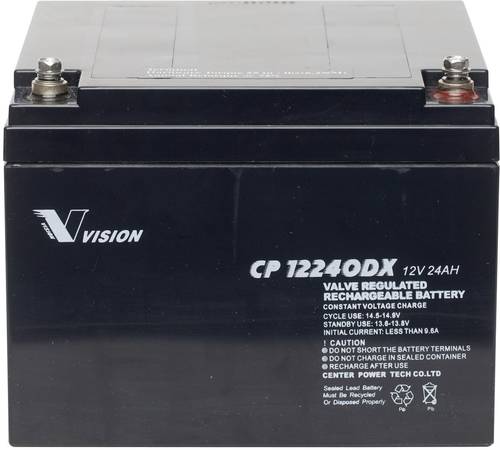 Vision Akkus CP12240DX CP12240DX Bleiakku 12V 24Ah Blei-Vlies (AGM) (B x H x T) 166 x 125 x 175mm M5