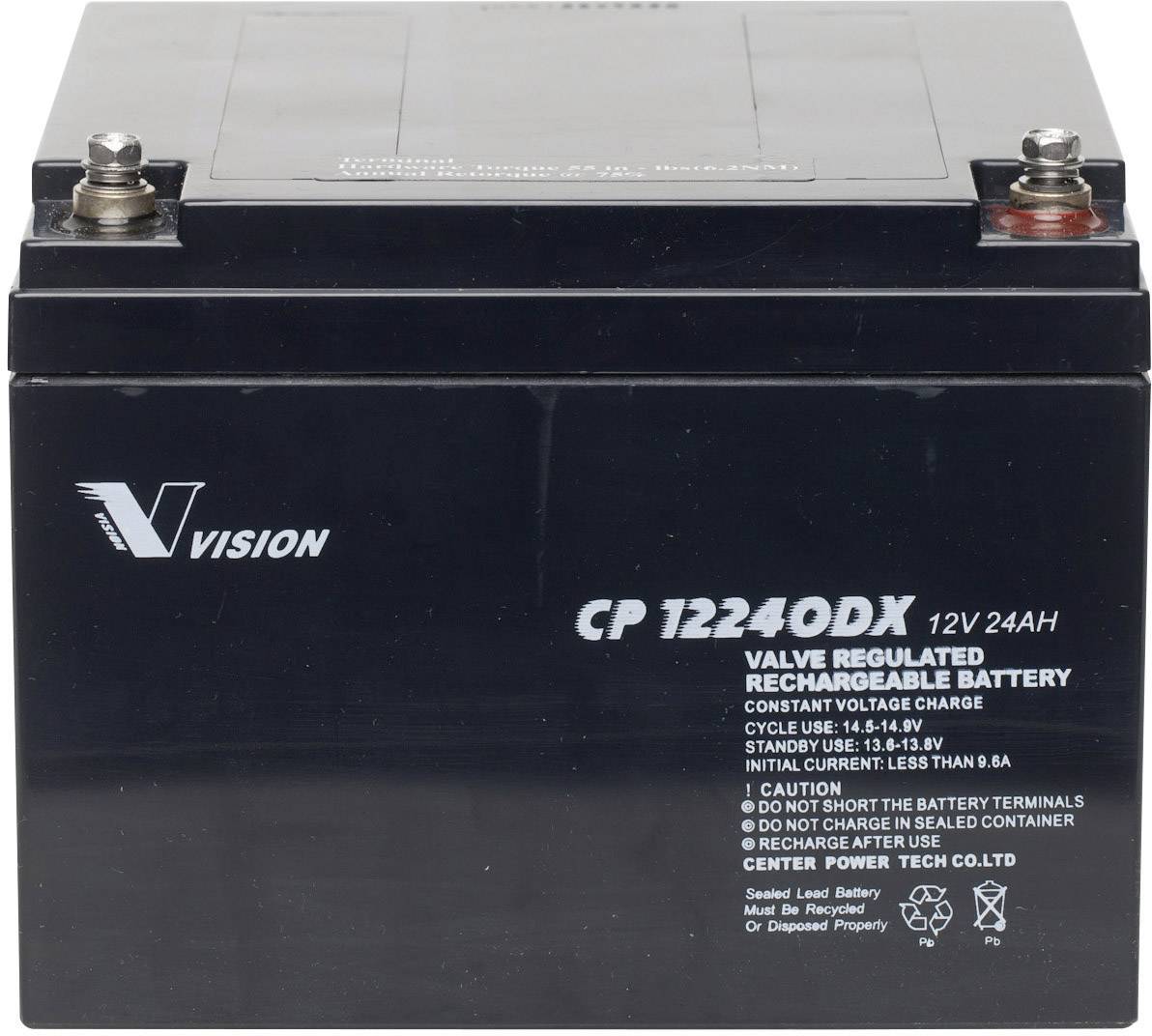 Vision Akkus CP12240DX CP12240DX Bleiakku 12 V 24 Ah Blei-Vlies (AGM) (B x H x T) 166 x 125 x 175 m