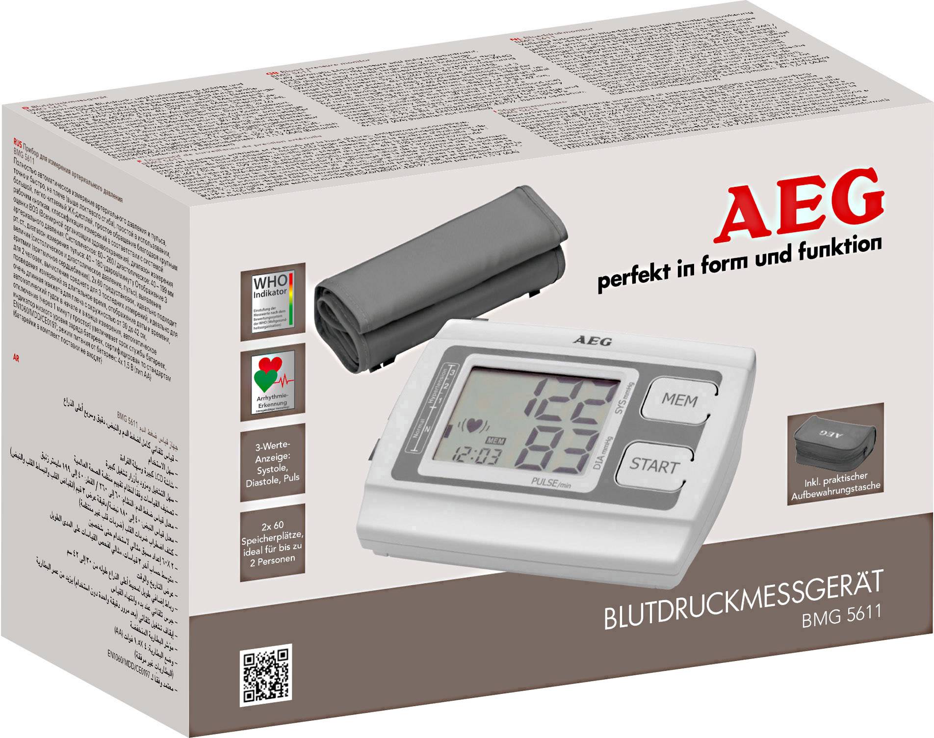 AEG BMG 5611 Oberarm Blutdruckmessgerät 520611