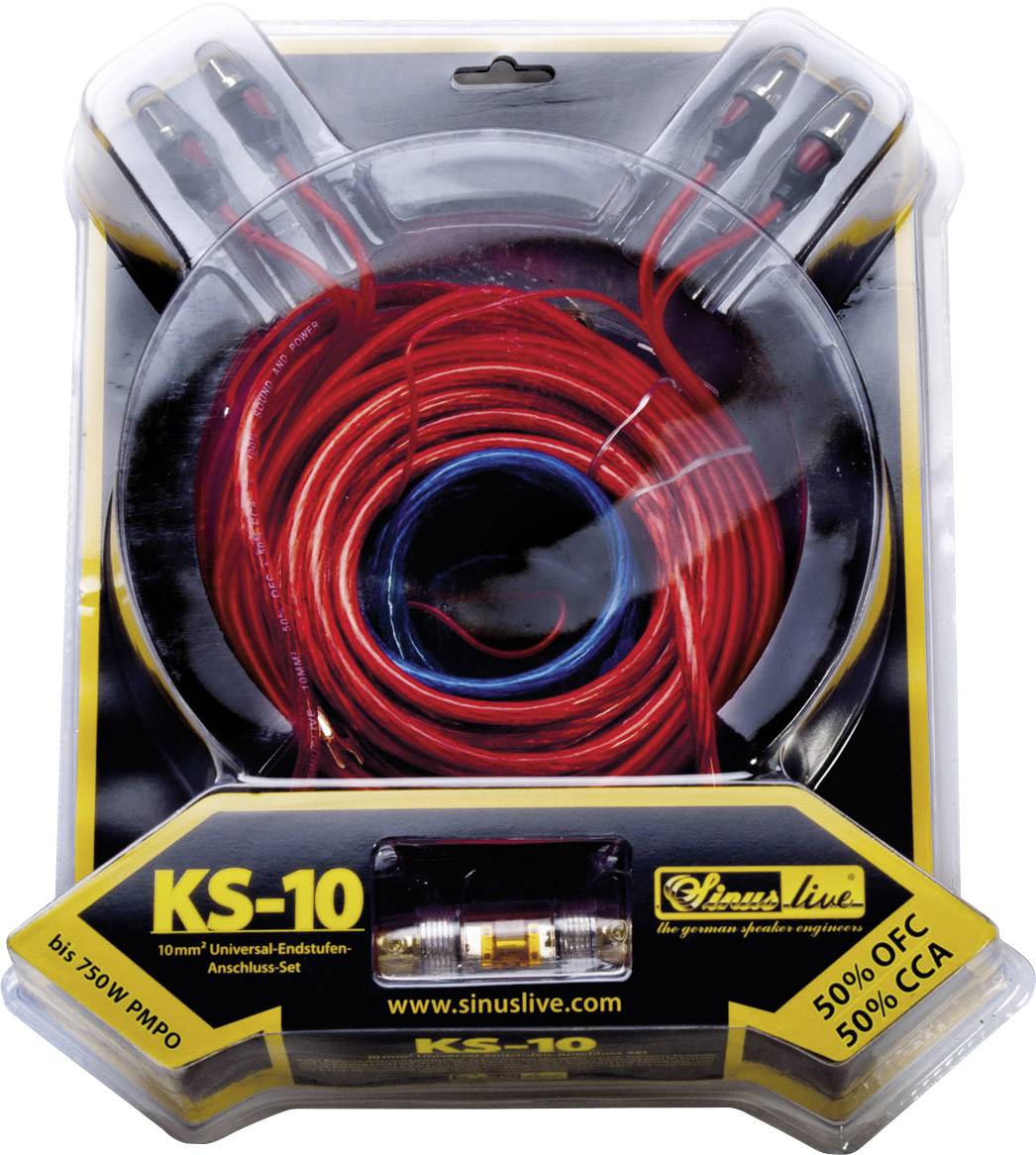 Sinuslive KS-10 Car HiFi Endstufen-Anschluss-Set 10mm²