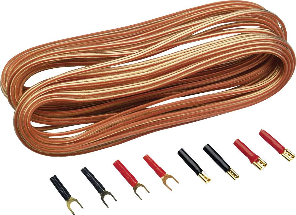 Sinuslive Car HiFi Lautsprecherkabel-Set 2 x 0.75 mm² 10.00 m vergoldet, inkl. Stecker