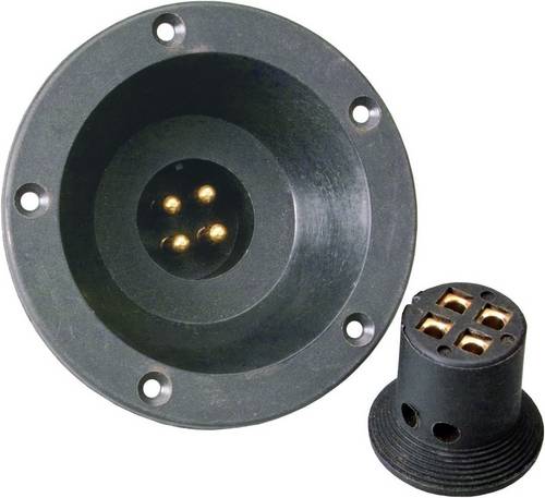 Sinuslive Car HiFi Lautsprecherstecker-Set 4 x 4 mm² inkl. Einbaubuchse, vergoldet
