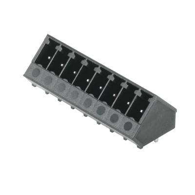 Rechteckiger, schwarzer Steckverbinder mit acht Buchsenöffnungen, geeignet für elektrische Verbindungen in elektronischen Geräten.