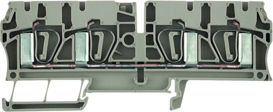Schaltplan eines Klemmeinsatzes mit detaillierter Darstellung der elektrischen Verbindungen und der Gehäusestruktur.
