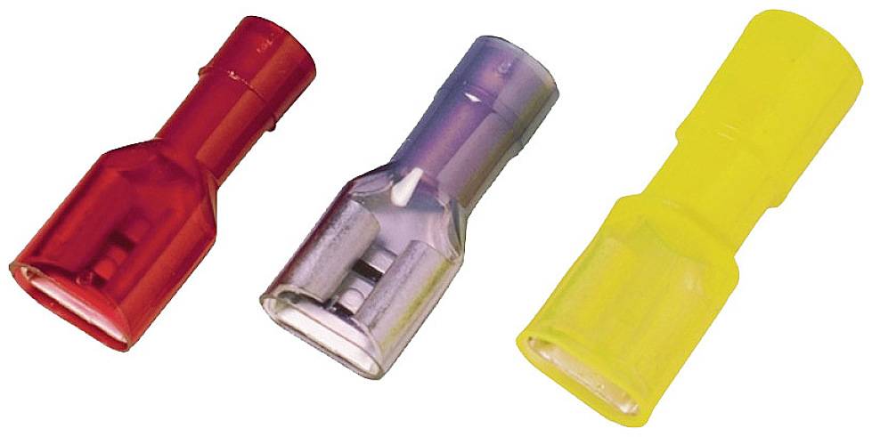 Weidmüller 9200660000 Flachsteckhülse Steckbreite: 6.3 mm Steckdicke: 0.8 mm Vollisoliert Gelb 100 St.