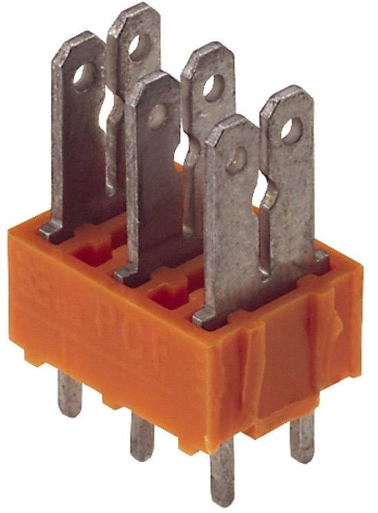 Weidmüller 9500480000 Flachsteckverteiler Steckbreite: 6.3mm Steckdicke: 0.8mm 180° Teilisoliert Orange, Silber 50St.