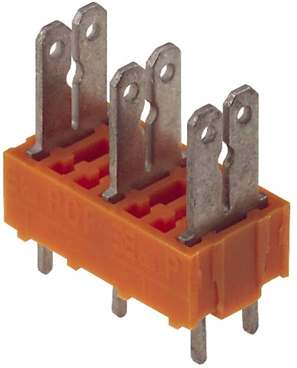 Weidmüller 9500650000 Flachsteckverteiler Steckbreite: 6.3mm Steckdicke: 0.8mm 180° Teilisoliert Orange, Silber 100St.