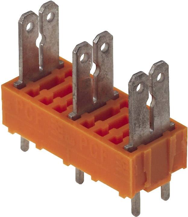 Weidmüller 9500760000 Flachsteckverteiler Steckbreite: 6.3 mm Steckdicke: 0.8 mm 180 ° Teilisoliert Orange, Silber 100 St.