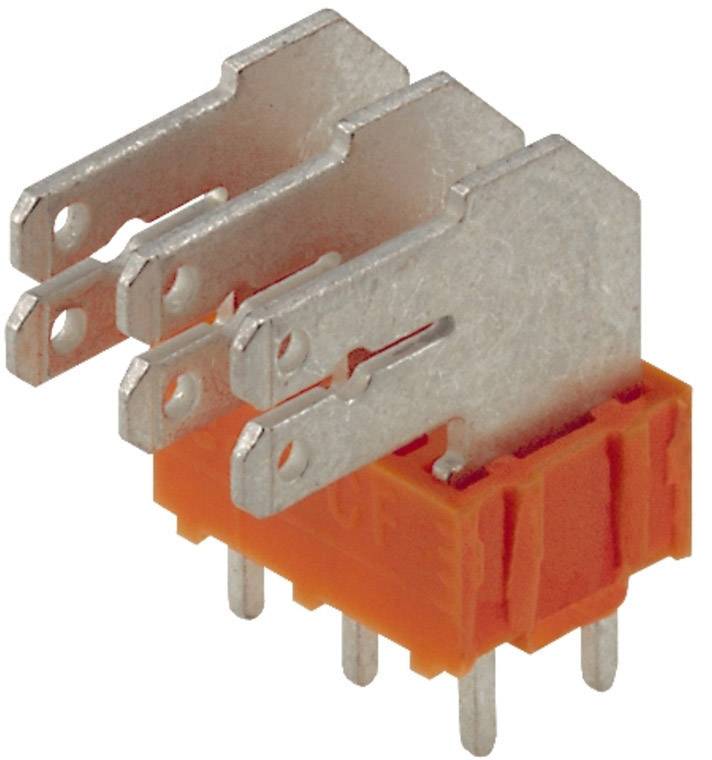 Weidmüller 9511530000 Flachsteckverteiler Steckbreite: 6.3 mm Steckdicke: 0.8 mm 90 ° Teilisoliert Orange, Silber 50 St.